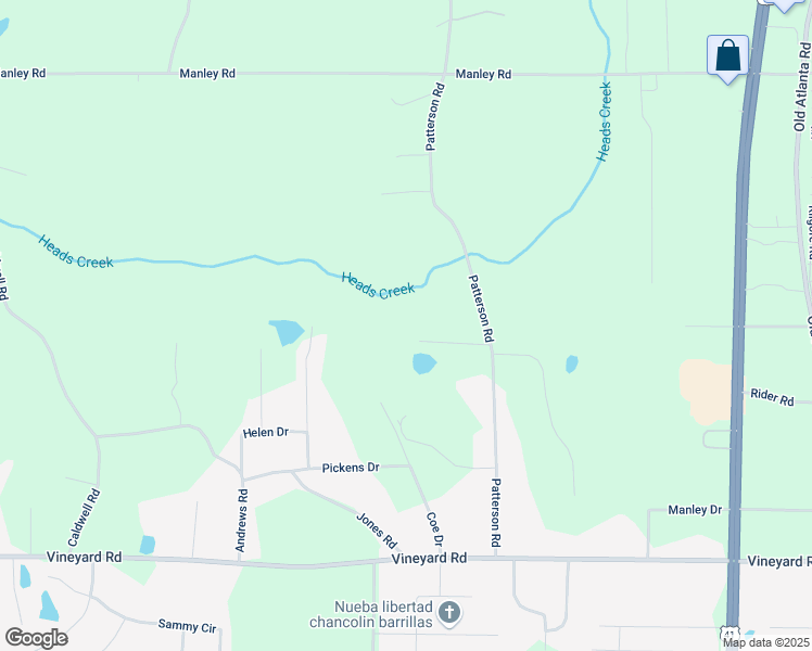 map of restaurants, bars, coffee shops, grocery stores, and more near 277 Patterson Road in Griffin