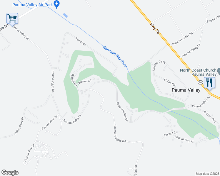 map of restaurants, bars, coffee shops, grocery stores, and more near 15637 Pauma Valley Drive in Pauma Valley