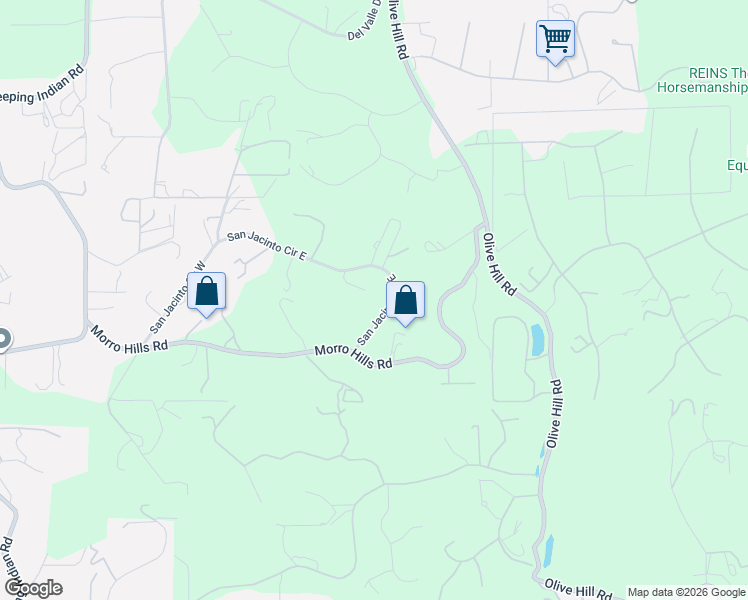 map of restaurants, bars, coffee shops, grocery stores, and more near 5037 San Jacinto Circle East in Fallbrook