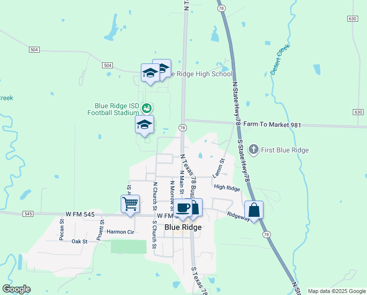 map of restaurants, bars, coffee shops, grocery stores, and more near 311 North Main Street in Blue Ridge