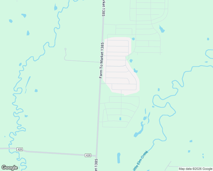 map of restaurants, bars, coffee shops, grocery stores, and more near 8153 Farm to Market Road 1385 in Pilot Point