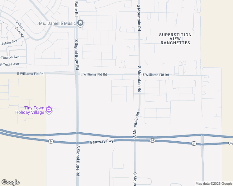 map of restaurants, bars, coffee shops, grocery stores, and more near 22597-22625 East Williams Field Road in Mesa