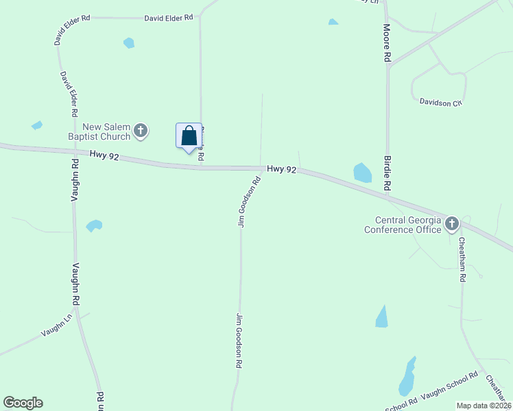 map of restaurants, bars, coffee shops, grocery stores, and more near 61 Jim Goodson Road in Griffin