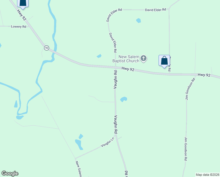 map of restaurants, bars, coffee shops, grocery stores, and more near 2489 Vaughn Road in Griffin