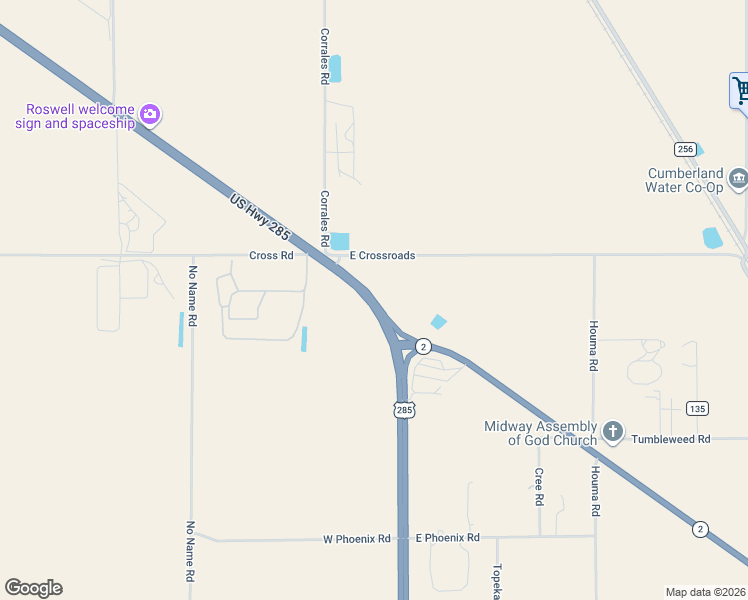 map of restaurants, bars, coffee shops, grocery stores, and more near 6325 County Road 13 in Roswell