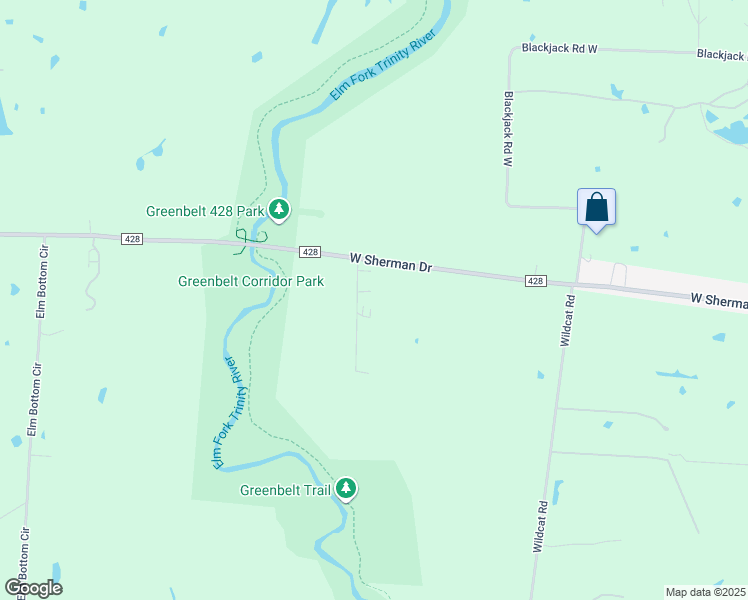 map of restaurants, bars, coffee shops, grocery stores, and more near 3275 Farm to Market Road 428 in Aubrey