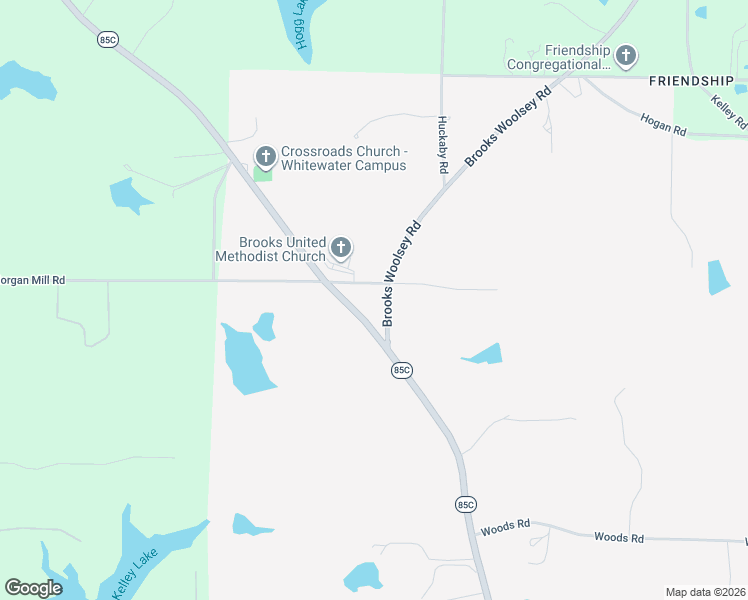 map of restaurants, bars, coffee shops, grocery stores, and more near 672 Highway 85 Connector in Brooks