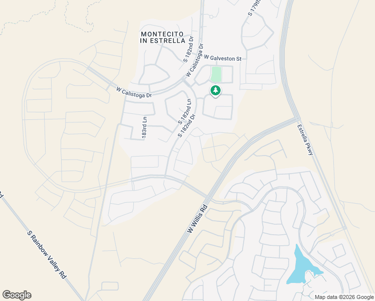 map of restaurants, bars, coffee shops, grocery stores, and more near South 182nd Drive in Buckeye
