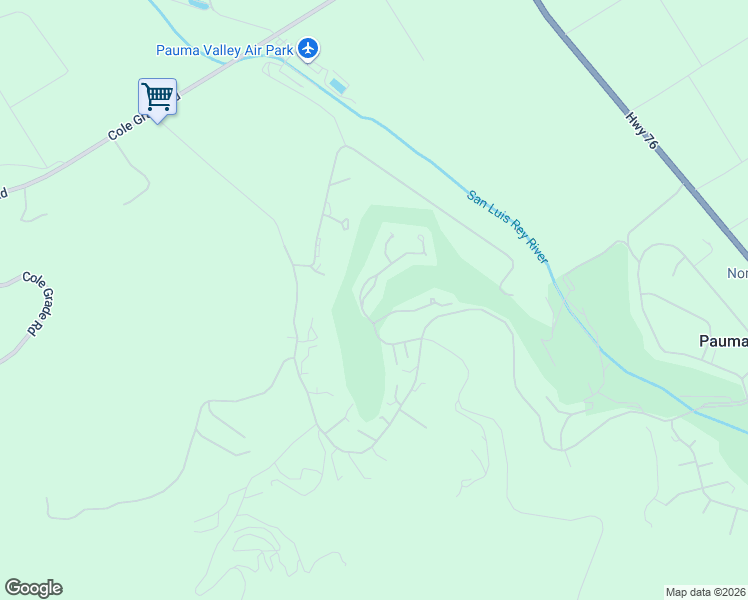 map of restaurants, bars, coffee shops, grocery stores, and more near 32535 Womsi Road in Pauma Valley