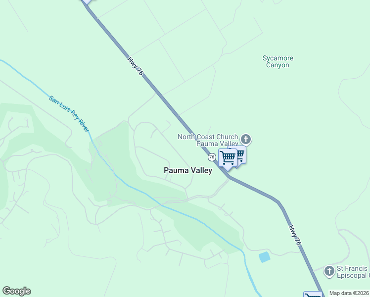 map of restaurants, bars, coffee shops, grocery stores, and more near 32920 Luiseno Circle Drive in Pauma Valley