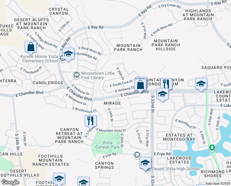 map of restaurants, bars, coffee shops, grocery stores, and more near 2933 East Verbena Drive in Phoenix