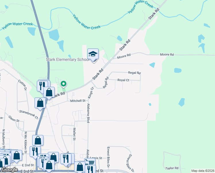 map of restaurants, bars, coffee shops, grocery stores, and more near 208 Queens Court in Jackson