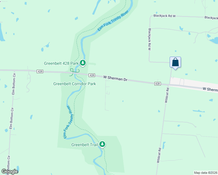 map of restaurants, bars, coffee shops, grocery stores, and more near 3275 Farm to Market Road 428 in Aubrey