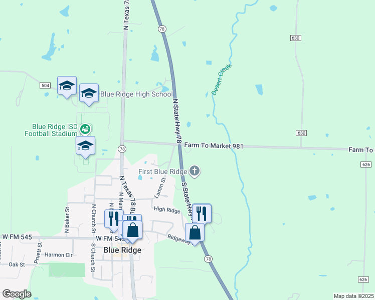 map of restaurants, bars, coffee shops, grocery stores, and more near in Blue Ridge
