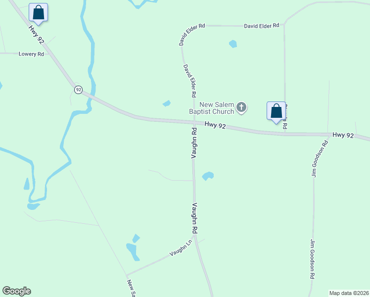 map of restaurants, bars, coffee shops, grocery stores, and more near 2489 Vaughn Road in Griffin