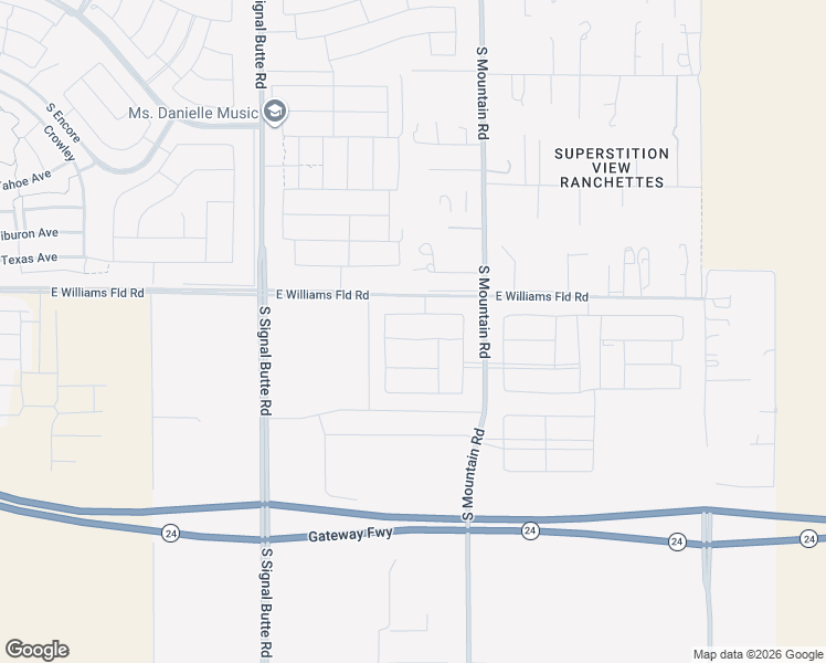 map of restaurants, bars, coffee shops, grocery stores, and more near 22597-22625 East Williams Field Road in Mesa