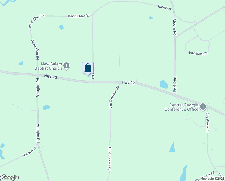 map of restaurants, bars, coffee shops, grocery stores, and more near 61 Jim Goodson Road in Griffin