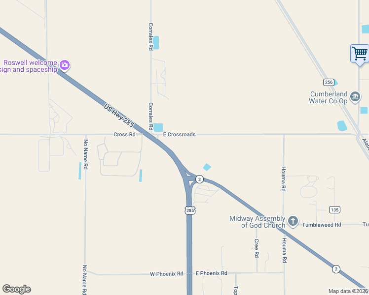 map of restaurants, bars, coffee shops, grocery stores, and more near 6325 County Road 13 in Roswell