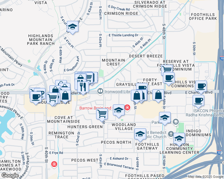map of restaurants, bars, coffee shops, grocery stores, and more near in Phoenix