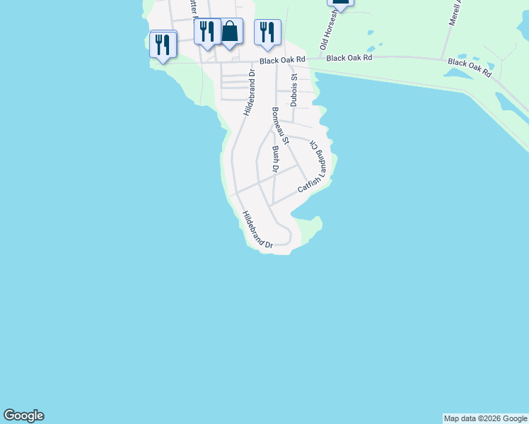 map of restaurants, bars, coffee shops, grocery stores, and more near 801 Hildebrand Drive in Bonneau