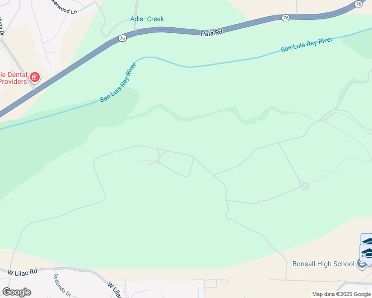 map of restaurants, bars, coffee shops, grocery stores, and more near 5820 West Lilac Road in Bonsall