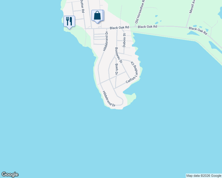 map of restaurants, bars, coffee shops, grocery stores, and more near 801 Hildebrand Drive in Bonneau