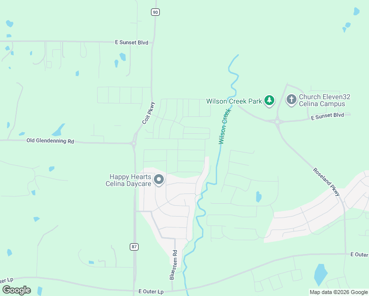 map of restaurants, bars, coffee shops, grocery stores, and more near 1817 Blue Sage Court in Celina