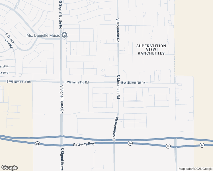 map of restaurants, bars, coffee shops, grocery stores, and more near 22627-22799 East Williams Field Road in Mesa