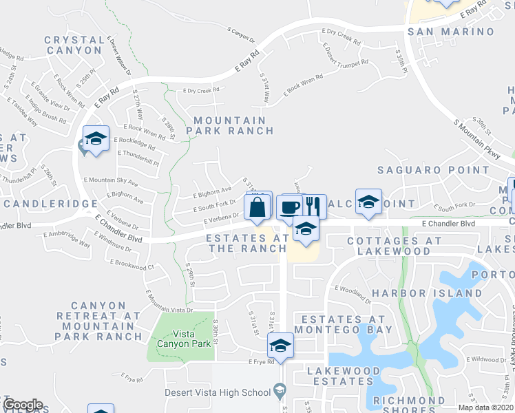 map of restaurants, bars, coffee shops, grocery stores, and more near 3151 East Verbena Drive in Phoenix