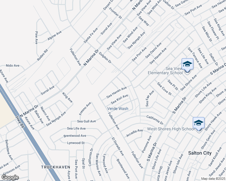 map of restaurants, bars, coffee shops, grocery stores, and more near 2451 Sea Haven Avenue in Thermal