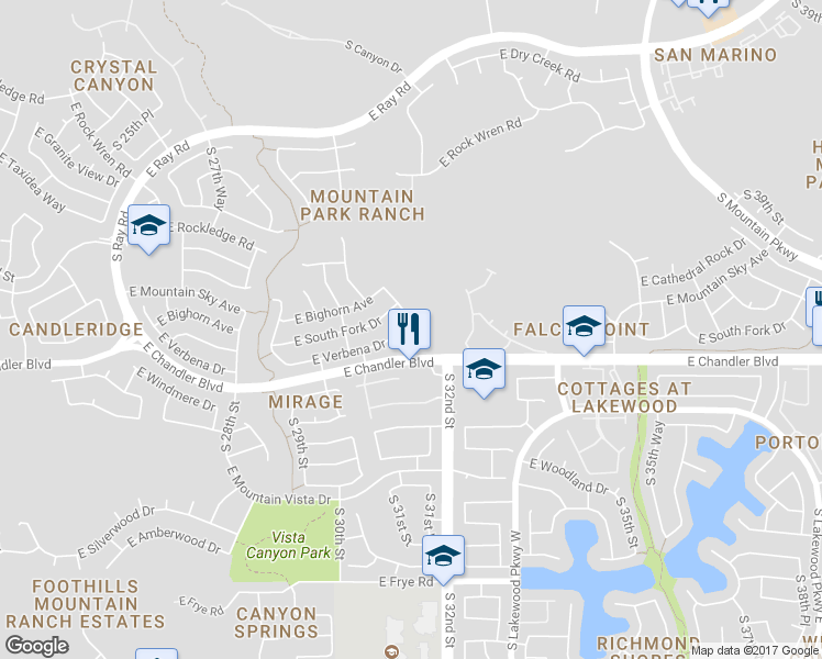 map of restaurants, bars, coffee shops, grocery stores, and more near 3151 East Verbena Drive in Phoenix