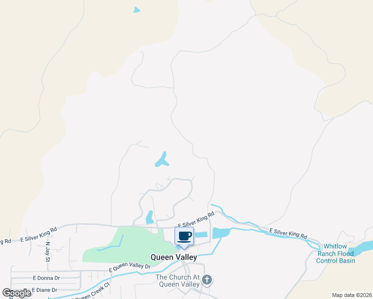 map of restaurants, bars, coffee shops, grocery stores, and more near 2155 Elephant Butte Road in Queen Valley