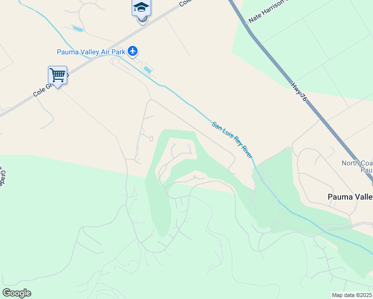 map of restaurants, bars, coffee shops, grocery stores, and more near 32640 Womsi Road in Pauma Valley