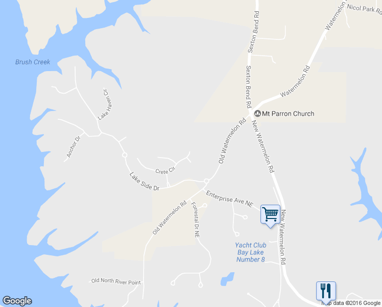 map of restaurants, bars, coffee shops, grocery stores, and more near 9551 Crete Circle in Tuscaloosa