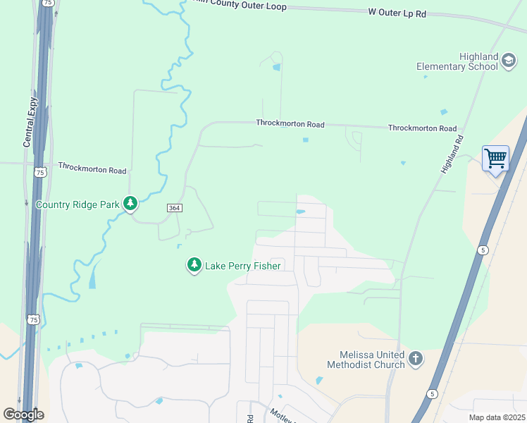 map of restaurants, bars, coffee shops, grocery stores, and more near in Melissa