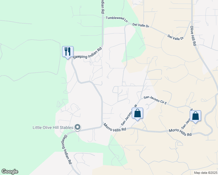 map of restaurants, bars, coffee shops, grocery stores, and more near 4782 Sleeping Indian Road in Fallbrook