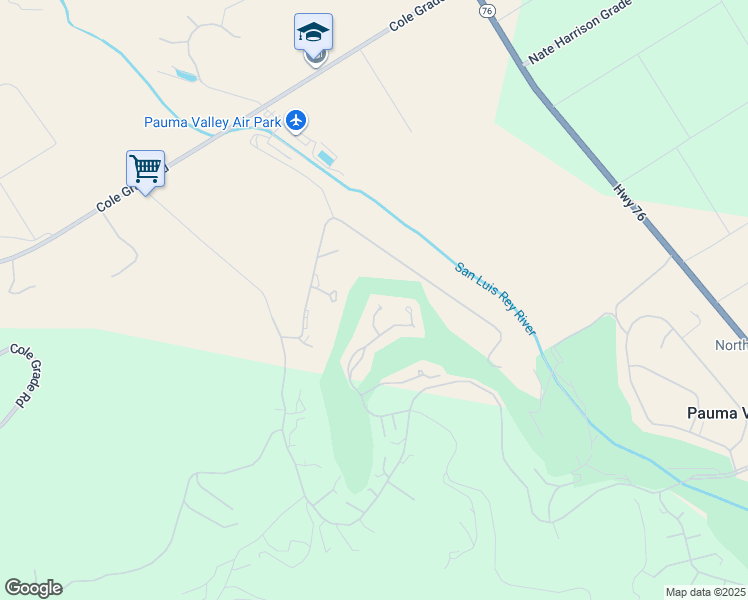 map of restaurants, bars, coffee shops, grocery stores, and more near 32676 Taspa Court in Pauma Valley