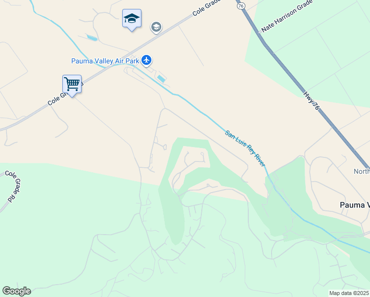 map of restaurants, bars, coffee shops, grocery stores, and more near 32676 Taspa Court in Pauma Valley