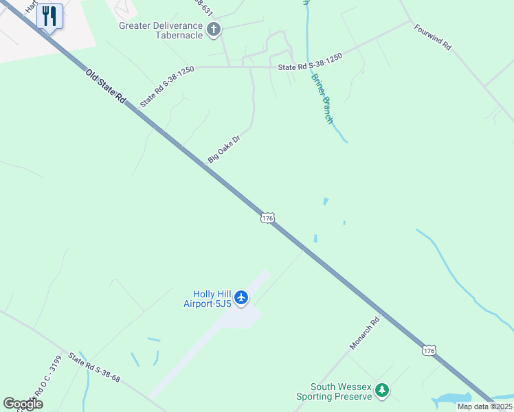 map of restaurants, bars, coffee shops, grocery stores, and more near 9143 Old State Road in Holly Hill