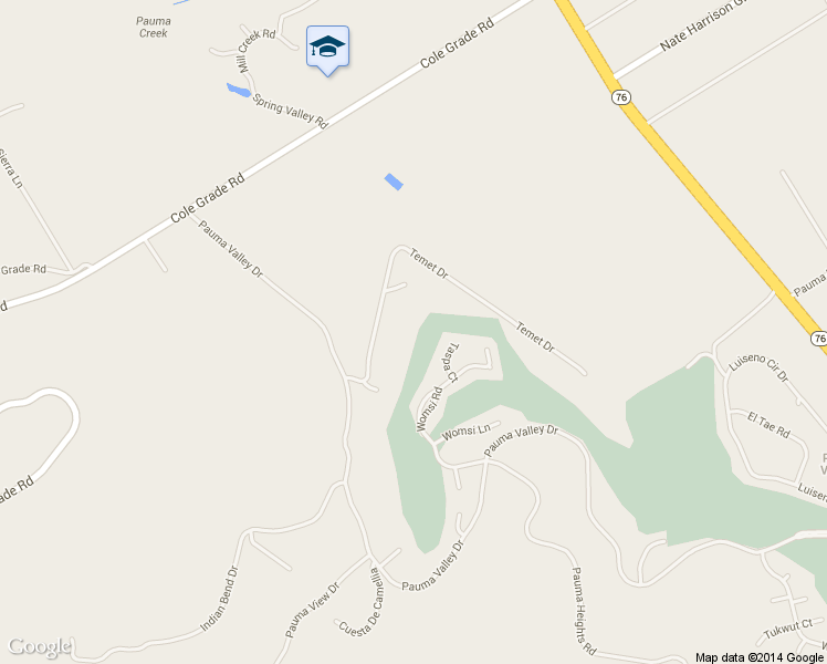 map of restaurants, bars, coffee shops, grocery stores, and more near 32861 Temet Drive in Pauma Valley