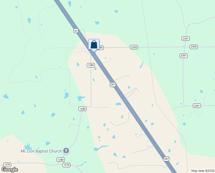 map of restaurants, bars, coffee shops, grocery stores, and more near 4184 U.S. 287 in Alvord