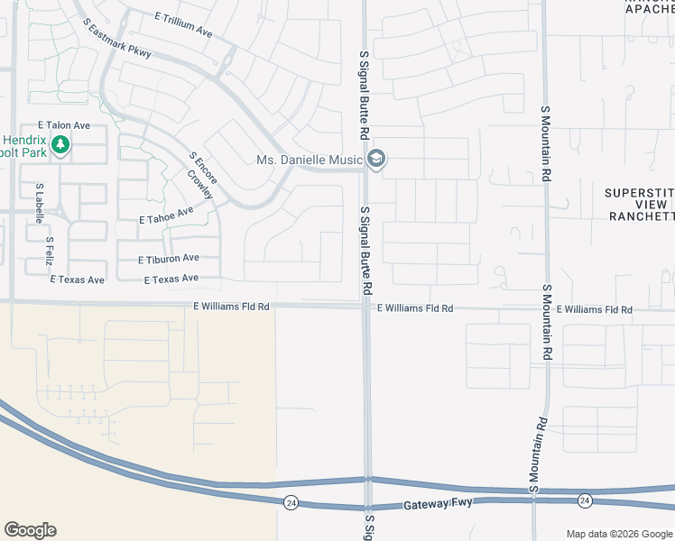 map of restaurants, bars, coffee shops, grocery stores, and more near 5625 South Del Rancho in Mesa