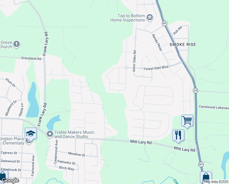 map of restaurants, bars, coffee shops, grocery stores, and more near 13903 Prince William Way in Northport
