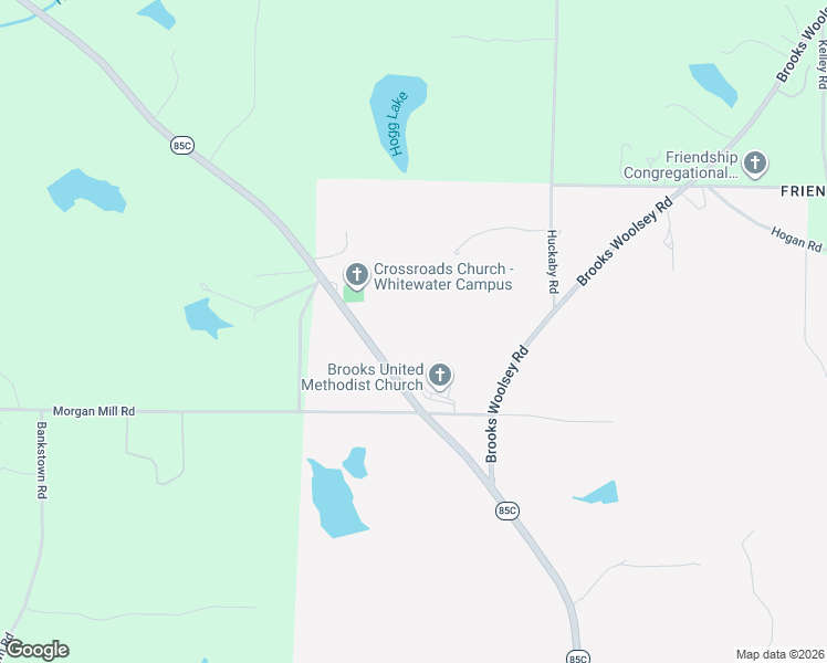 map of restaurants, bars, coffee shops, grocery stores, and more near 672 Highway 85 Connector in Brooks