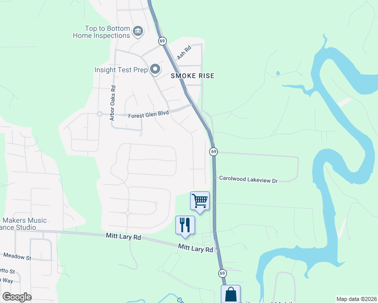 map of restaurants, bars, coffee shops, grocery stores, and more near 13664 Randa Parkway in Northport