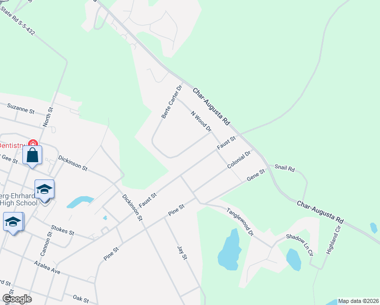 map of restaurants, bars, coffee shops, grocery stores, and more near 498 Berte Carter Drive in Bamberg