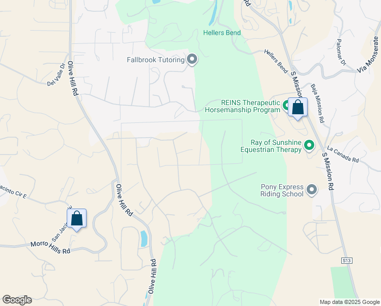 map of restaurants, bars, coffee shops, grocery stores, and more near 4 Golden Meadow Lane in Fallbrook