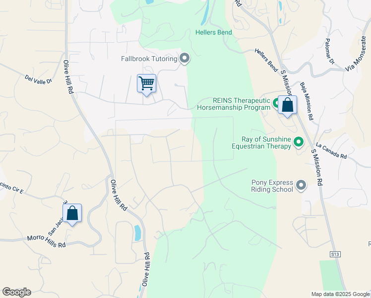 map of restaurants, bars, coffee shops, grocery stores, and more near 4 Golden Meadow Lane in Fallbrook