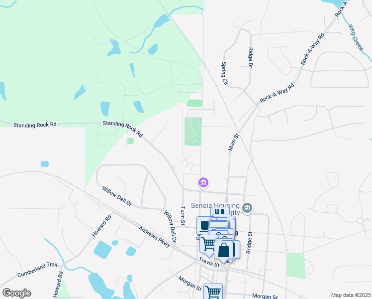 map of restaurants, bars, coffee shops, grocery stores, and more near 115 Standing Rock Road in Senoia