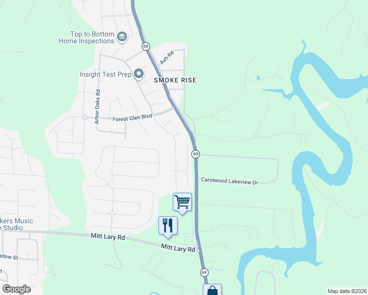 map of restaurants, bars, coffee shops, grocery stores, and more near 13684 Old Ivy Drive in Northport
